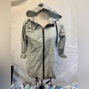 Mine Light Blue Utility Jacket with Hood Dry Goods brand size small MSRP $69 NWT